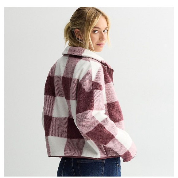 Juniors SO Full Zip Pocket Teddy Fleece Jacket Egret - Picture 3 of 4